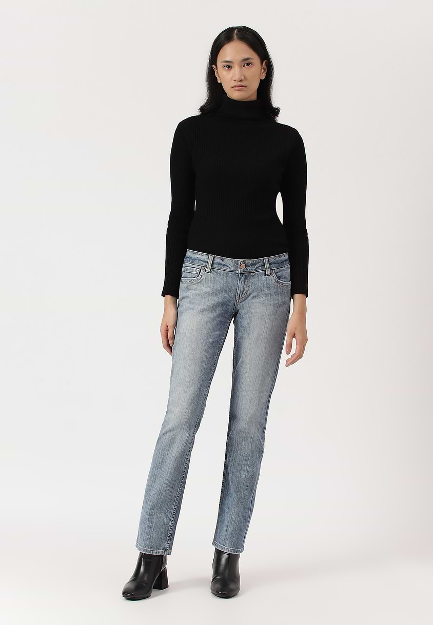 UnExcess Pledge | Light Indigo Low Rise Regular Straight Jeans