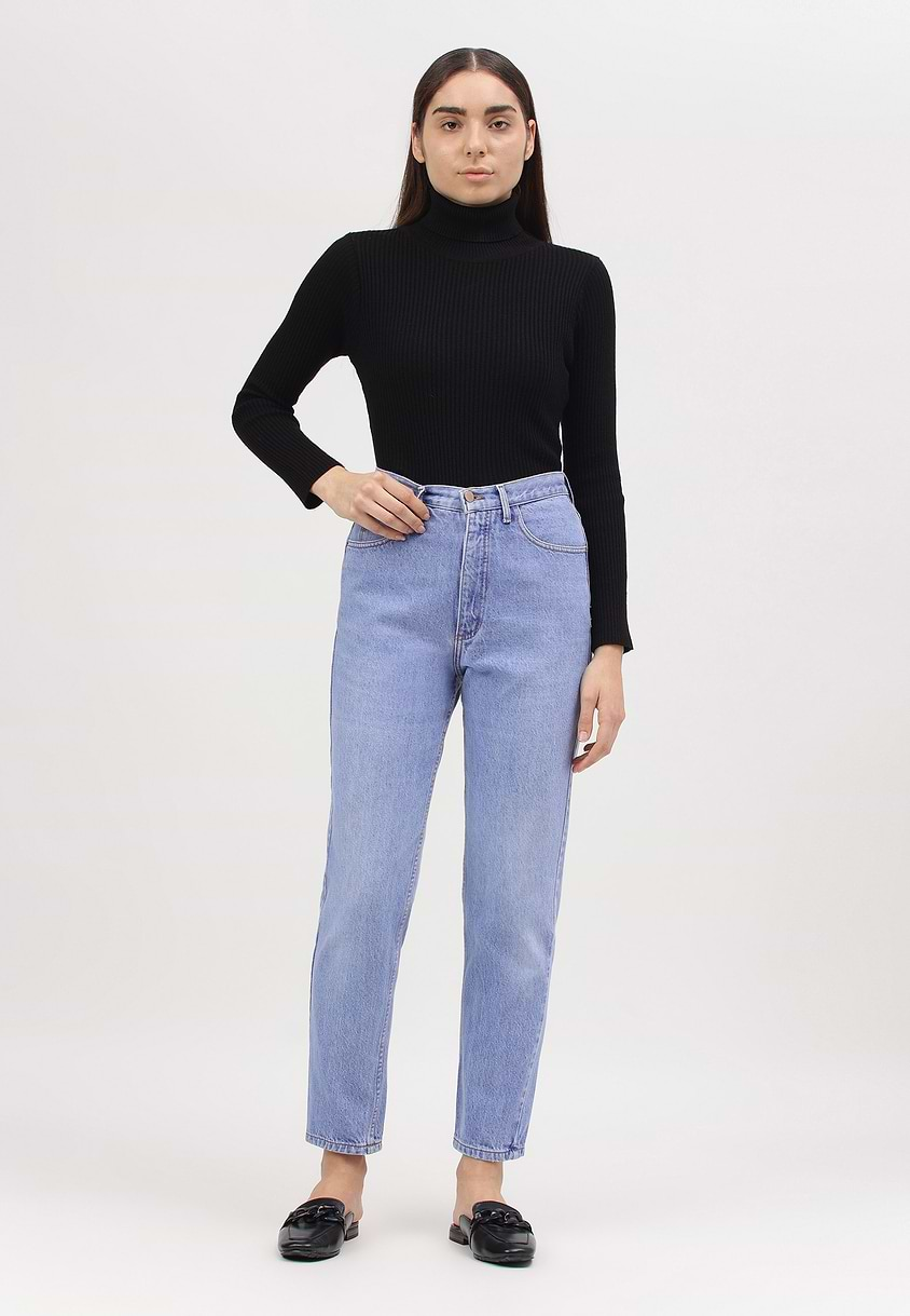 UnExcess Pledge | Light Indigo High Rise Cropped Mom Fit Jeans