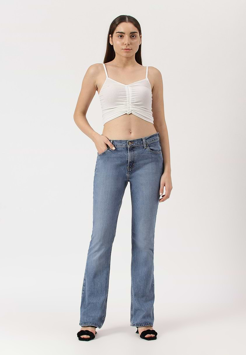 UnExcess Pledge | Mid Indigo High Rise Long Bootcut Jeans