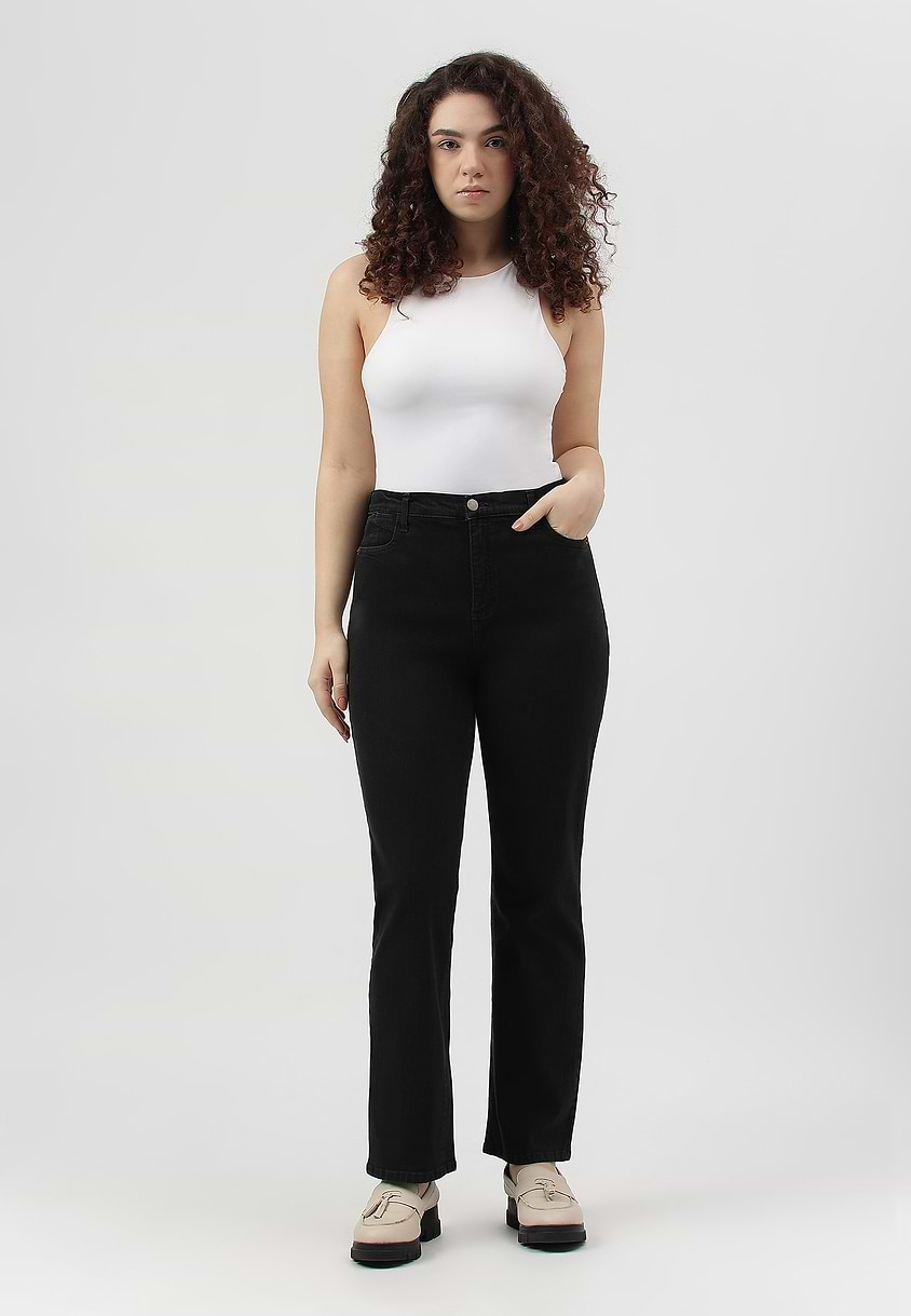 UnExcess Pledge | Black High Rise Cropped Slim Jeans