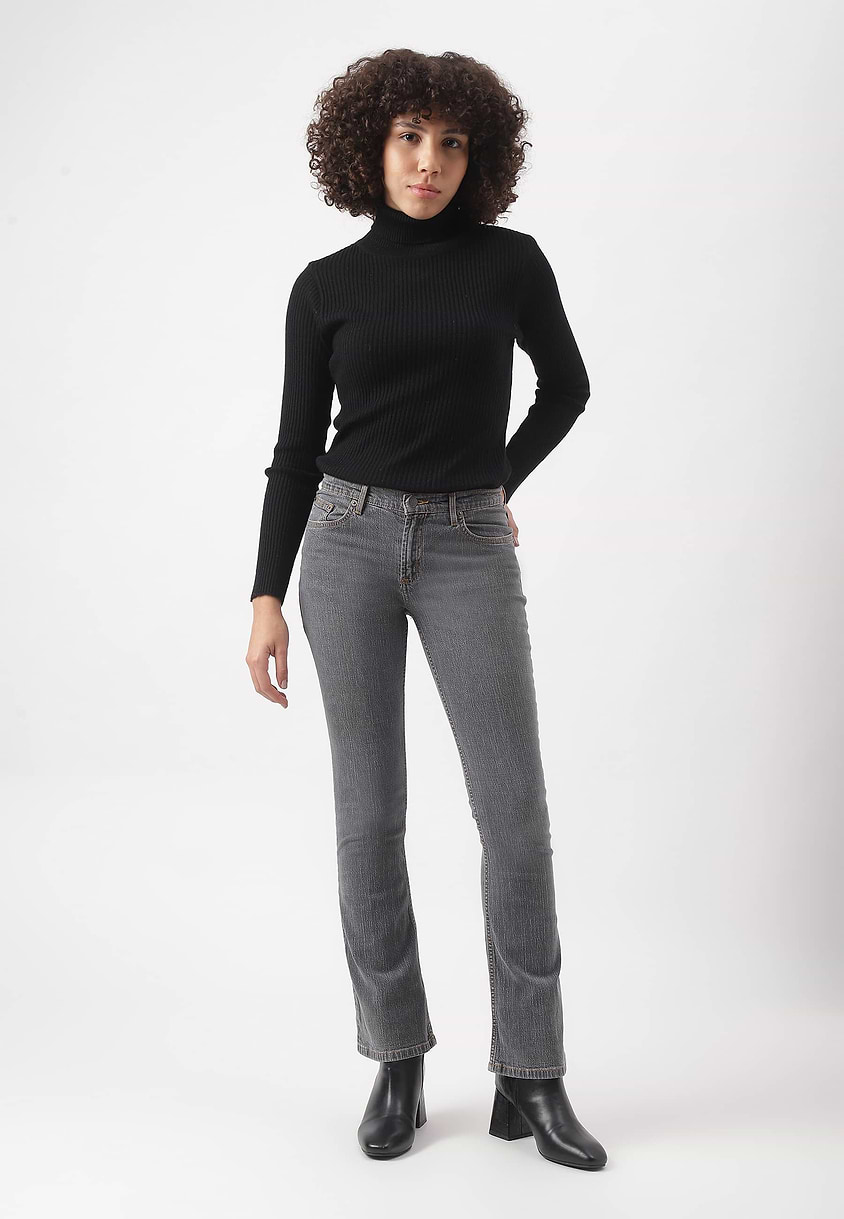 UnWaste Pledge | Grey Low Rise Regular Bootcut Jeans