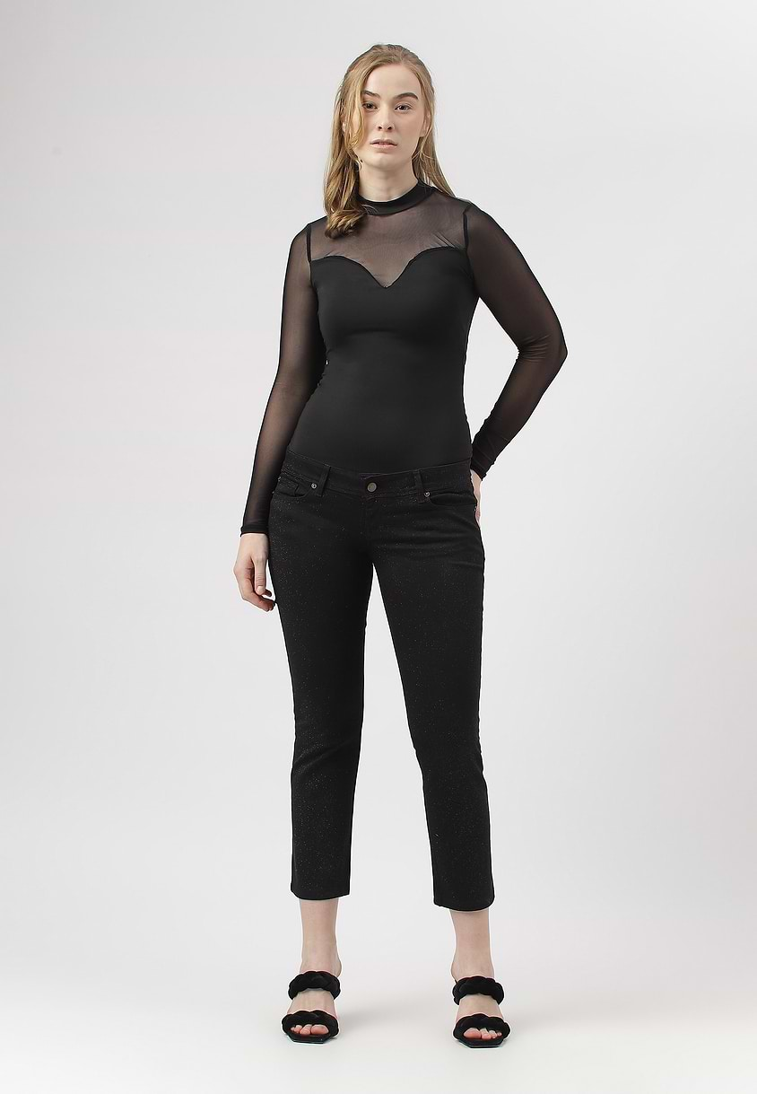 UnExcess Pledge | Black Low Rise Cropped Slim Jeans