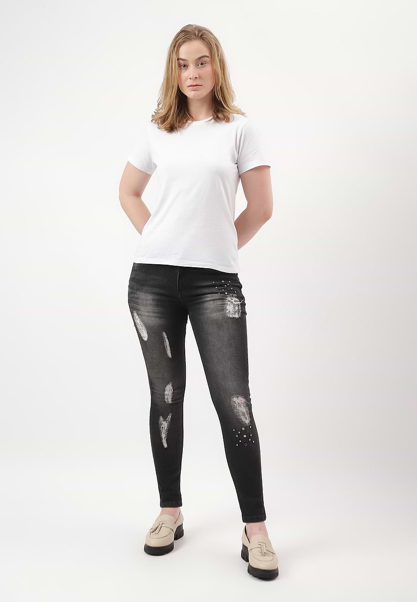 UnExcess Pledge | Black Mid Rise Cropped Skinny Jeans