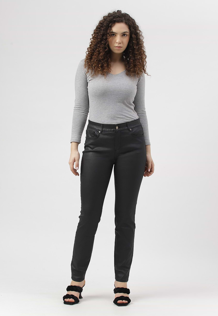 UnExcess Pledge | Black High Rise Cropped Slim Jeans