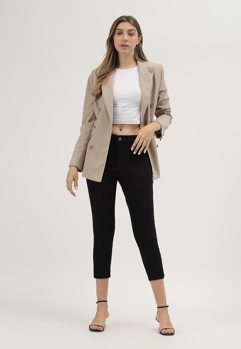 UnExcess Pledge | Black High Rise Cropped Slim Jeans