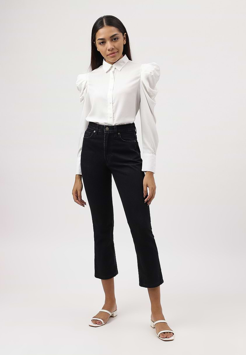 UnExcess Pledge | Black High Rise Cropped Slim Jeans