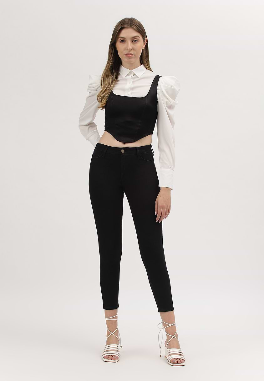 UnExcess Pledge | Black Mid Rise Cropped Skinny Jeans