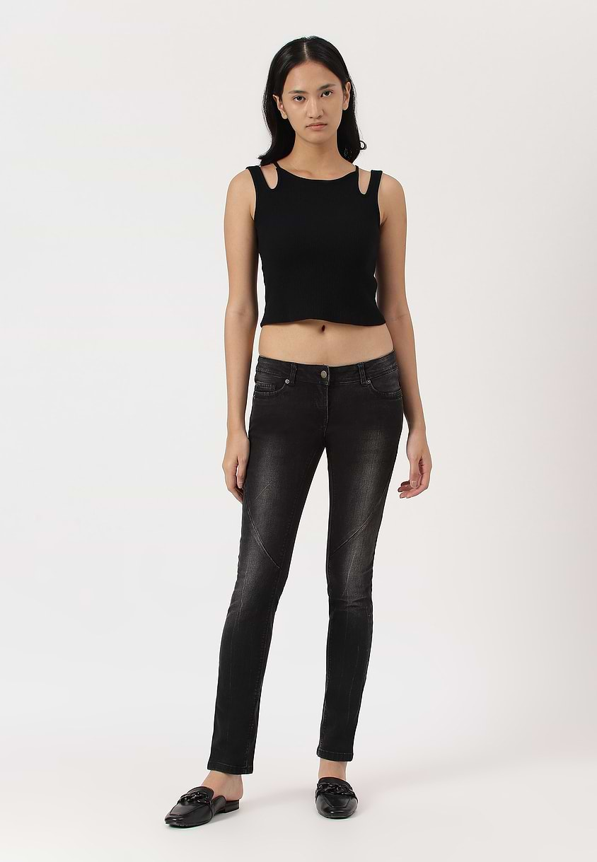 UnExcess Pledge | Black Low Rise Regular Skinny Jeans