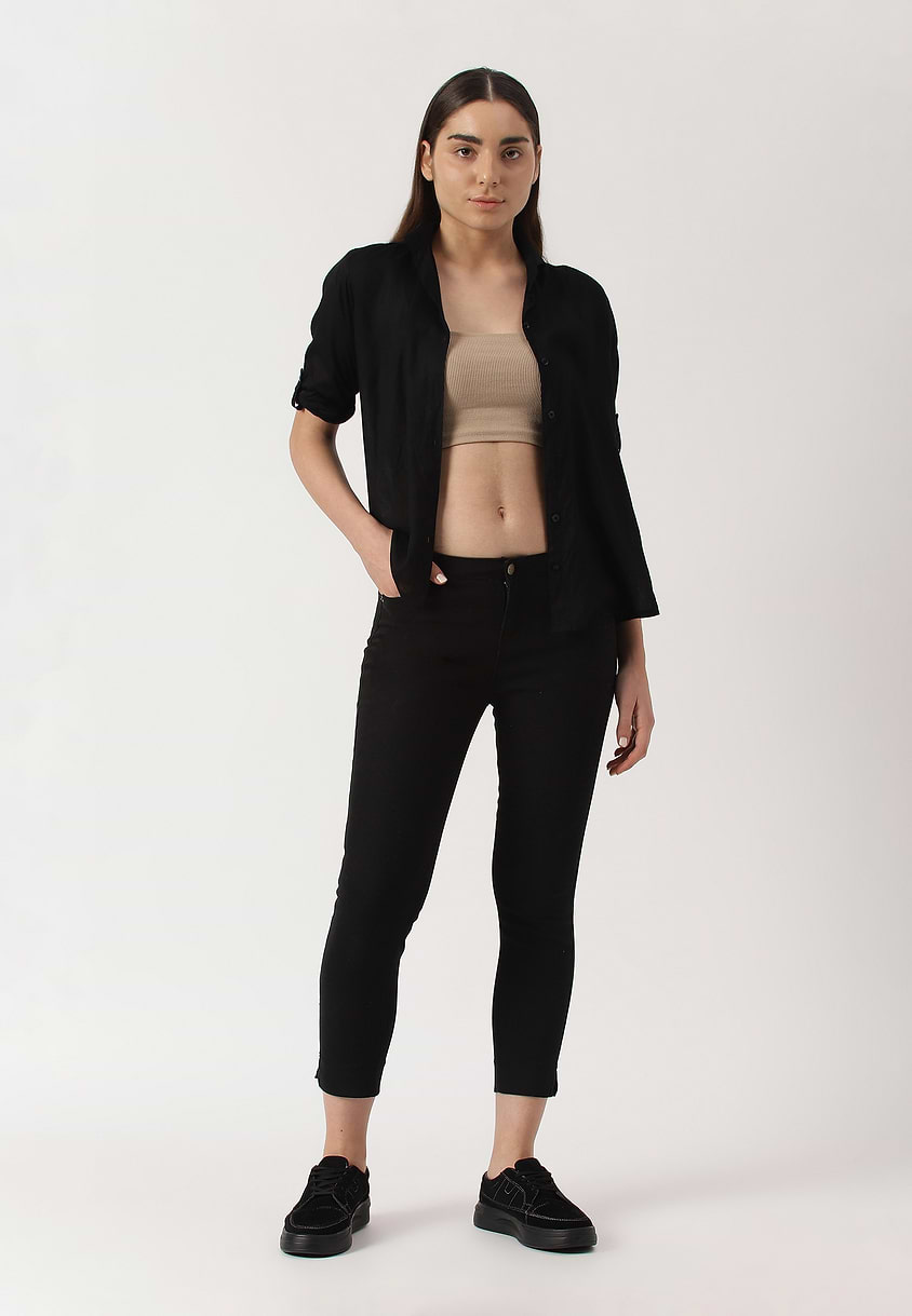 UnExcess Pledge | Black Mid Rise Cropped Skinny Jeans