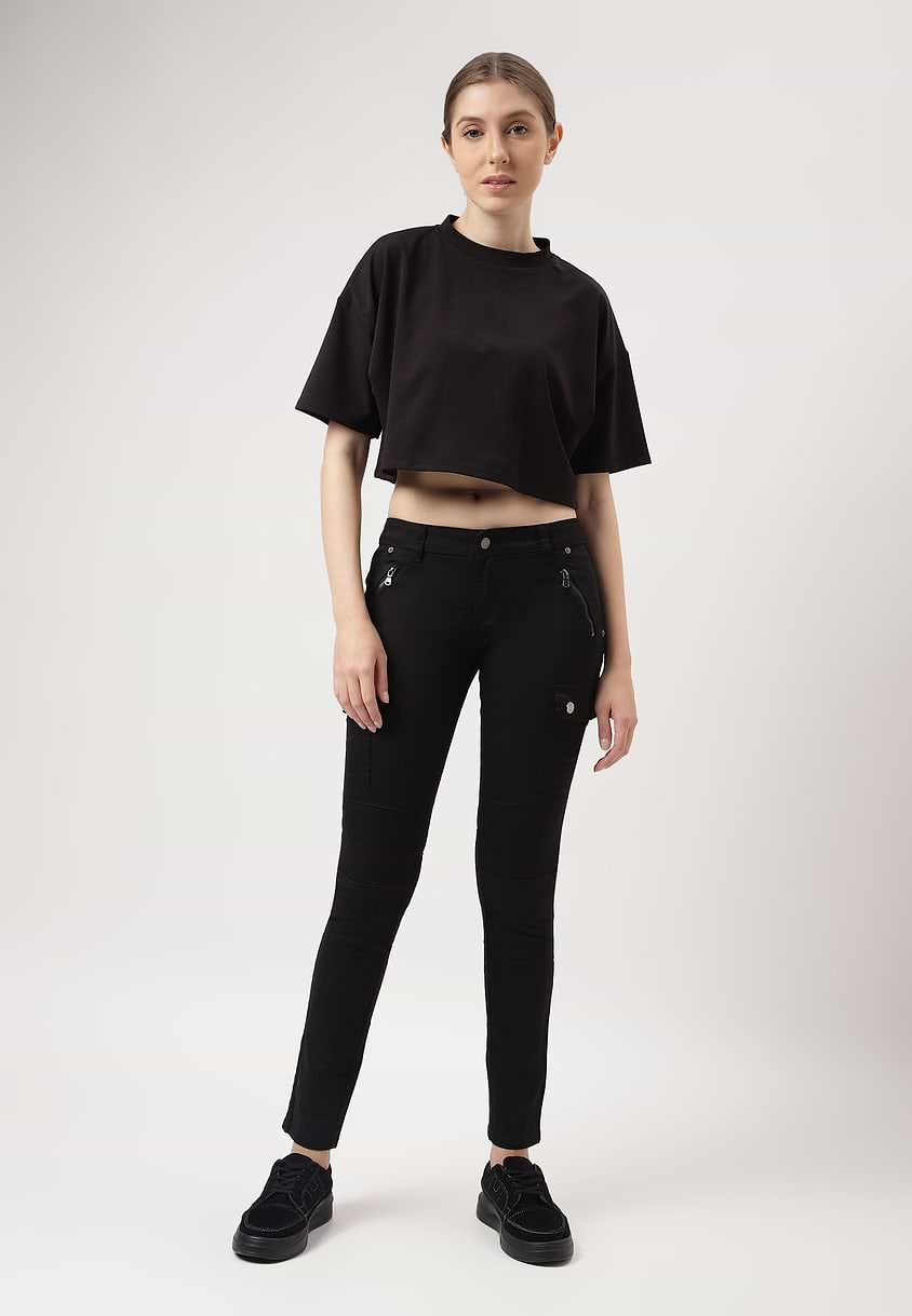 UnExcess Pledge | Black Low Rise Regular Skinny Jeans