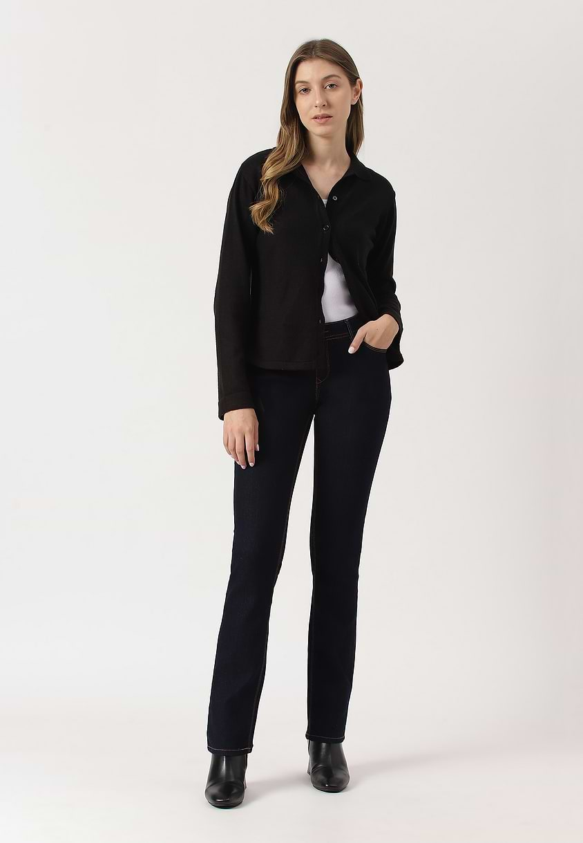 UnWaste Pledge | Dark Indigo Low Rise Long Straight Jeans