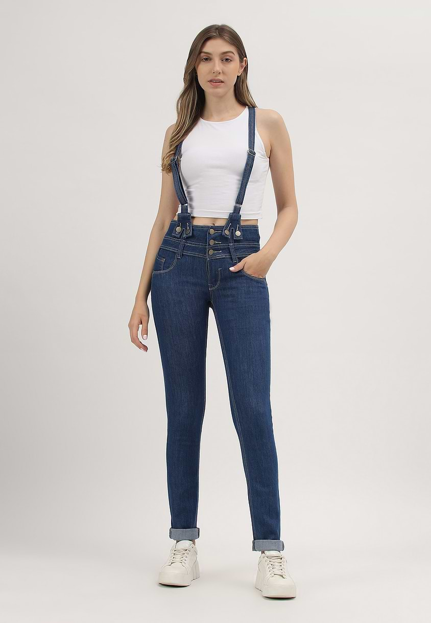 UnExcess Pledge | Mid Indigo Mid Rise Long Slim Jeans