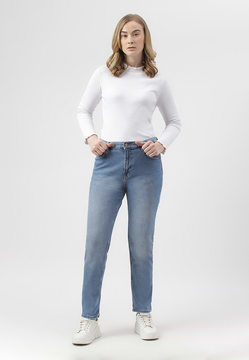 UnExcess Pledge | Light Indigo Mid Rise Cropped Skinny Jeans