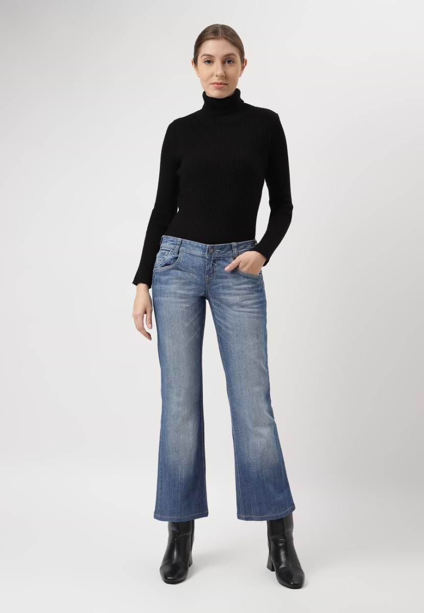 UnExcess Pledge | Mid Indigo Low Rise Cropped Bootcut Jeans