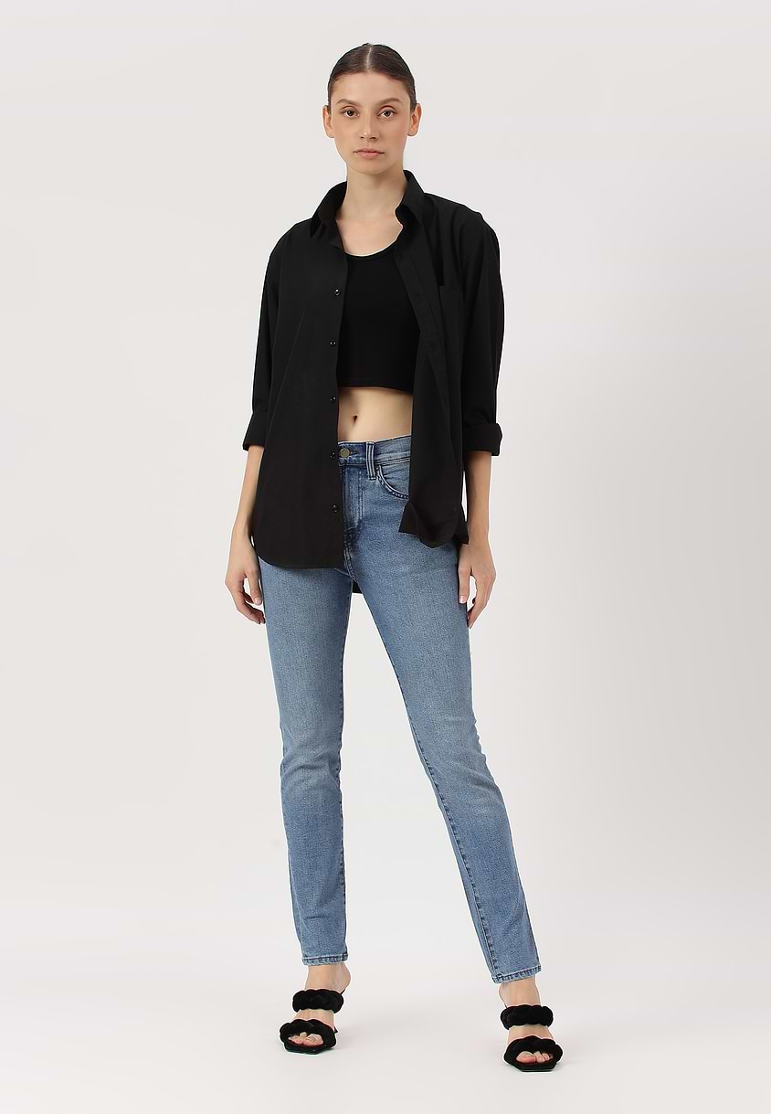 UnExcess Pledge | Mid Indigo High Rise Regular Skinny Jeans