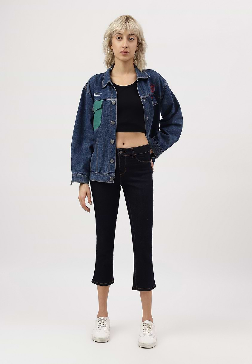 UnWaste Pledge | Dark Indigo Low Rise Cropped Slim Jeans