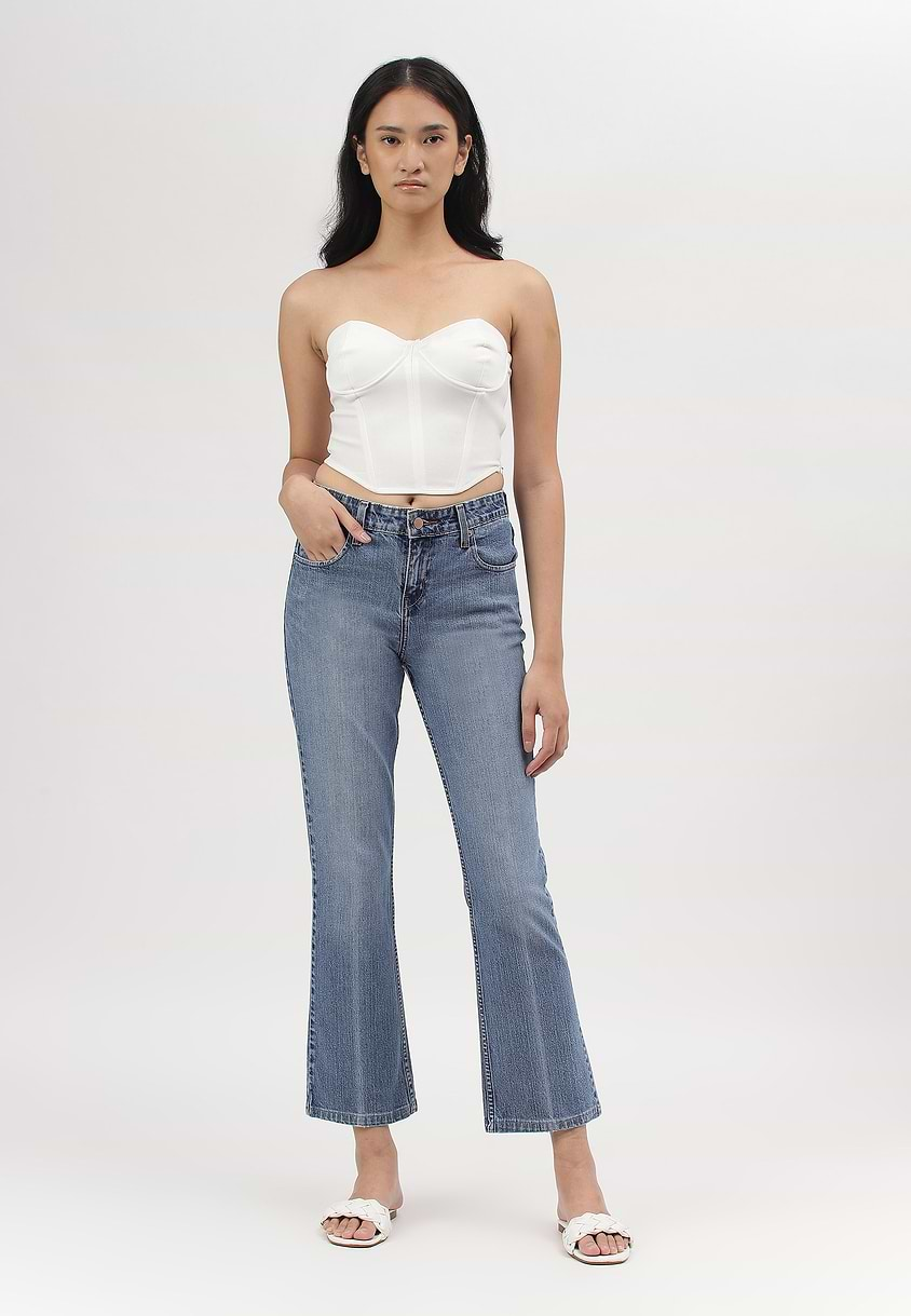 UnExcess Pledge | Light Indigo High Rise Cropped Bootcut Jeans