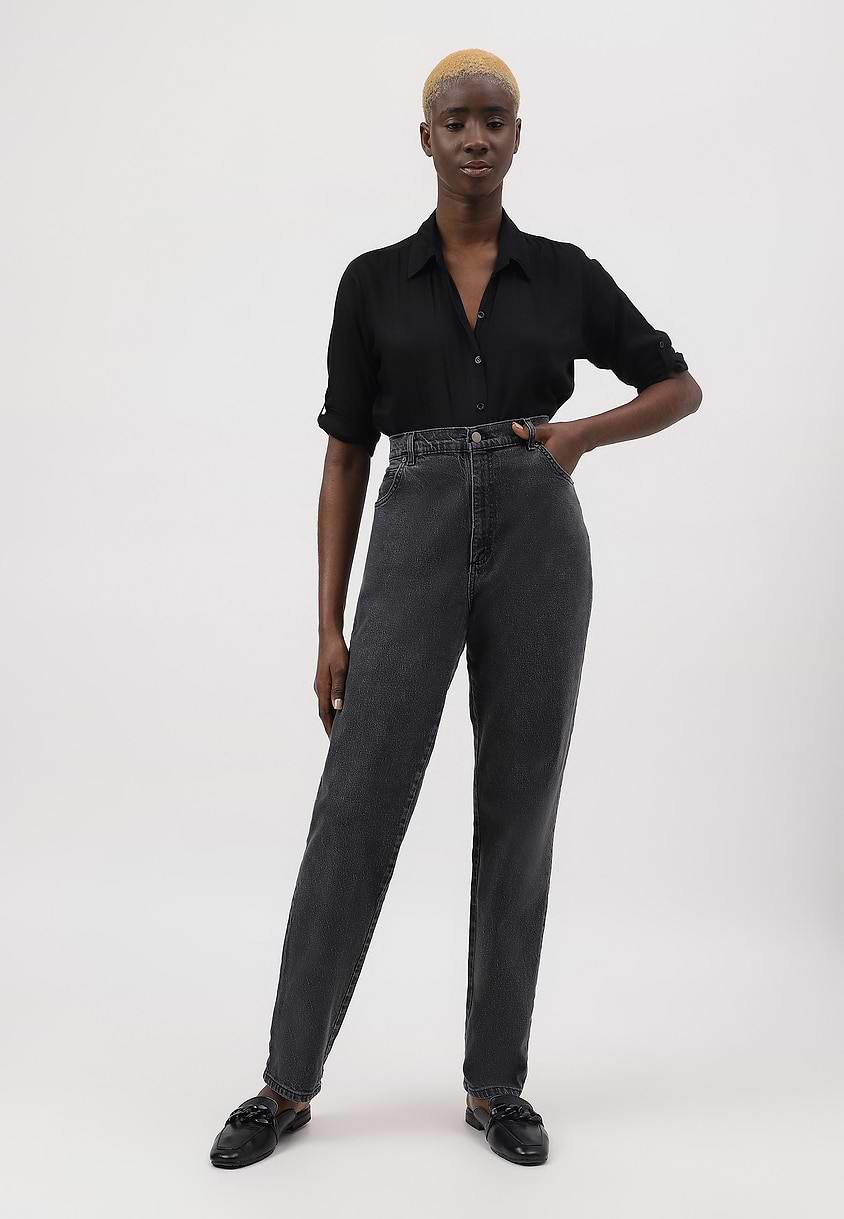 UnExcess Pledge | Black High Rise Long Slim Jeans