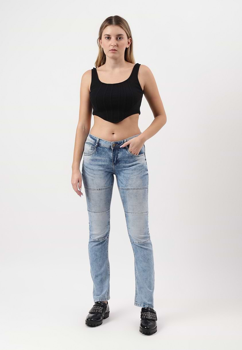 UnExcess Pledge | Light Indigo Low Rise Regular Slim Jeans