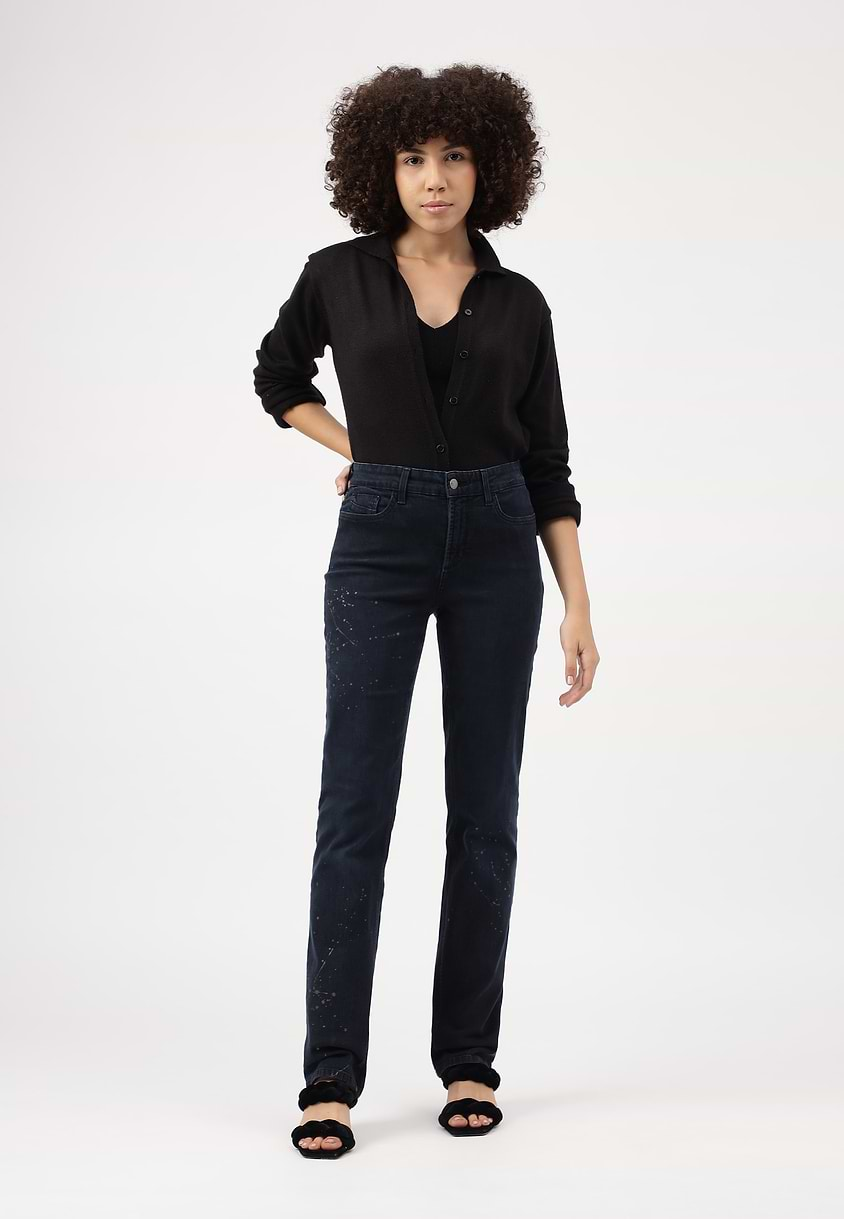 UnWaste Pledge | Dark Indigo Mid Rise Long Slim Jeans