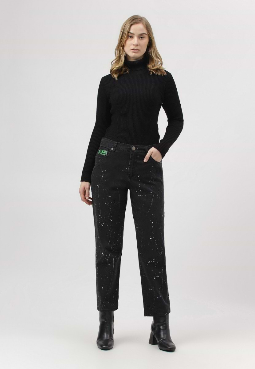 UnExcess Pledge | Black High Rise Cropped Baggy Jeans