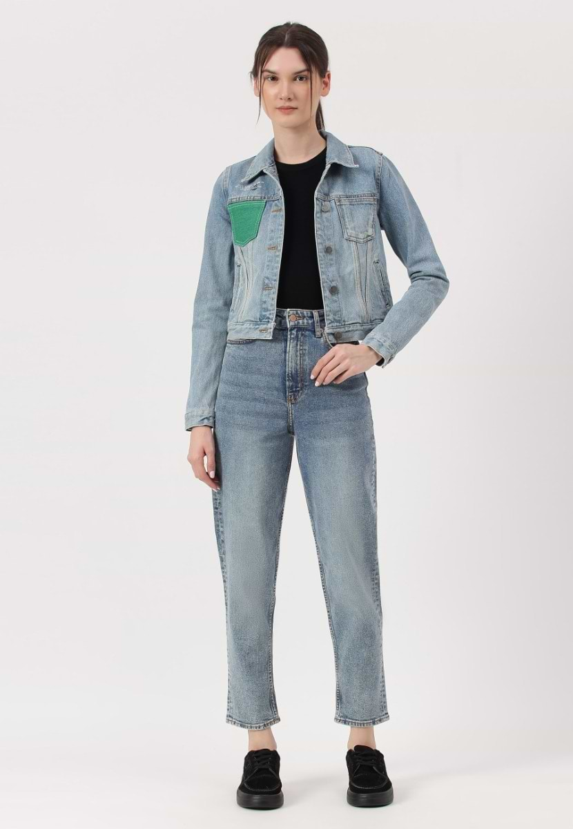 UnCrave Pledge | Light Indigo Cropped Trucker Jacket