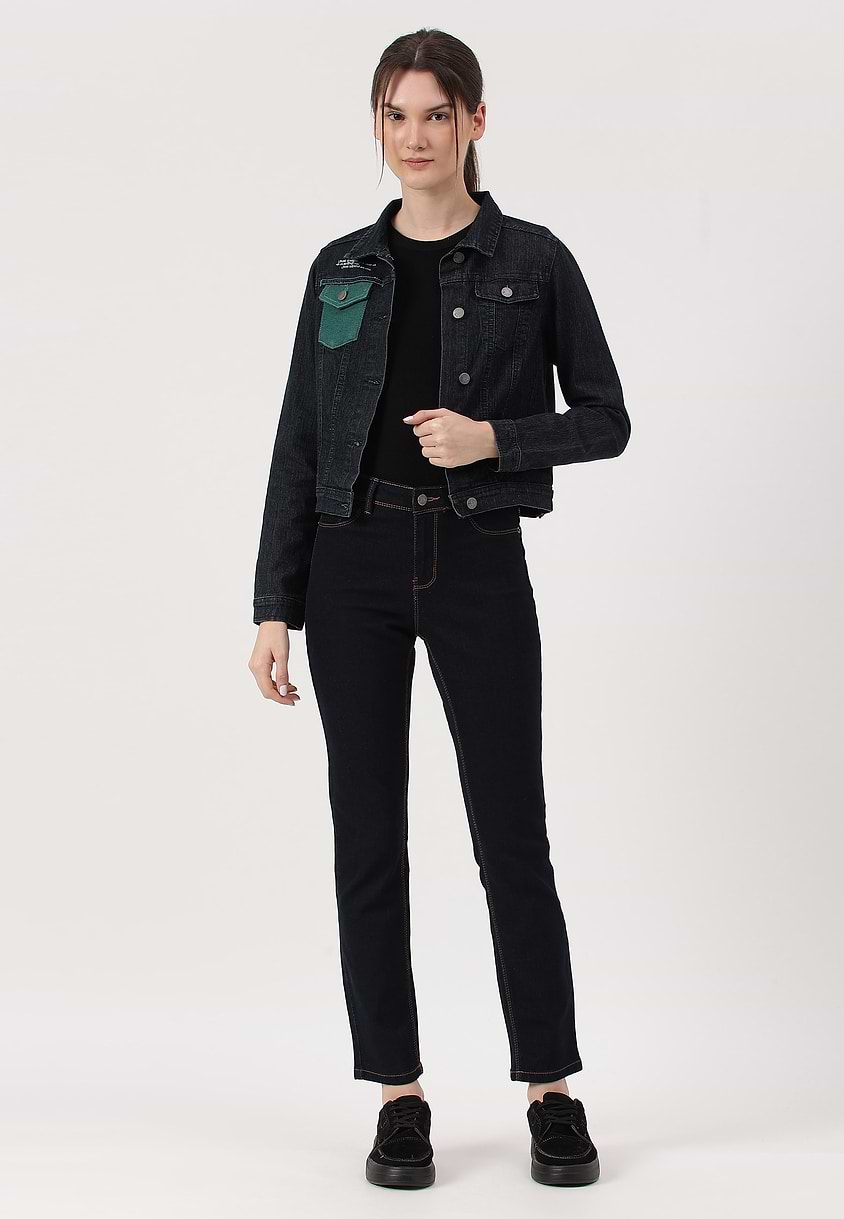 UnCrave Pledge | Dark Indigo Cropped Trucker Jacket