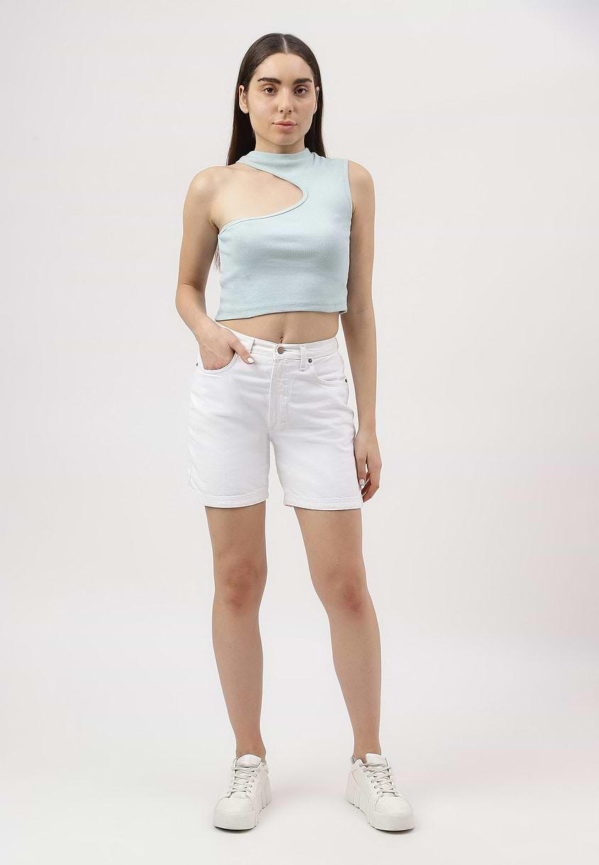 UnExcess Pledge | White High Rise Straight Shorts