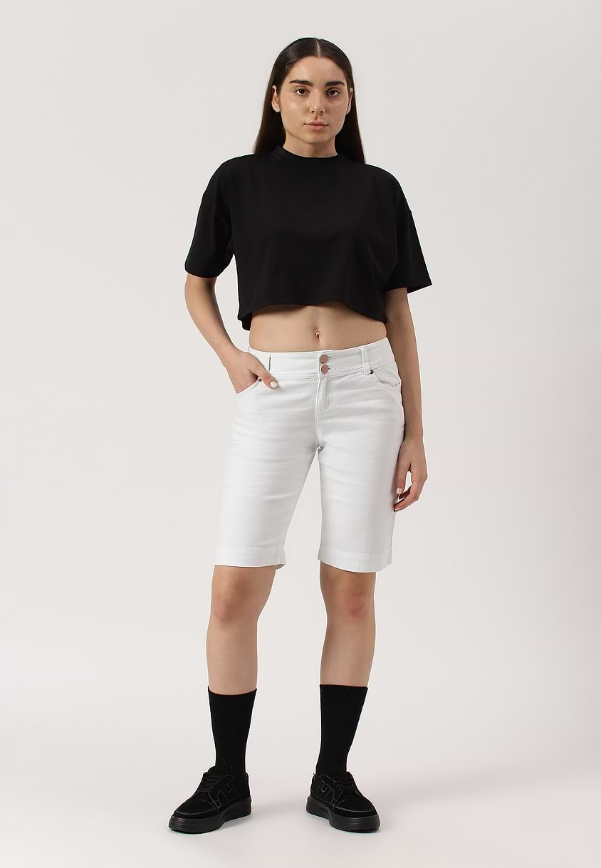 UnExcess Pledge | White Mid Rise Cycling Shorts