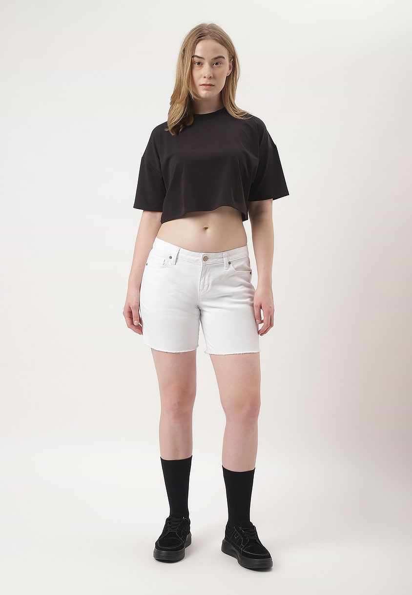 UnExcess Pledge | White Low Rise Straight Shorts