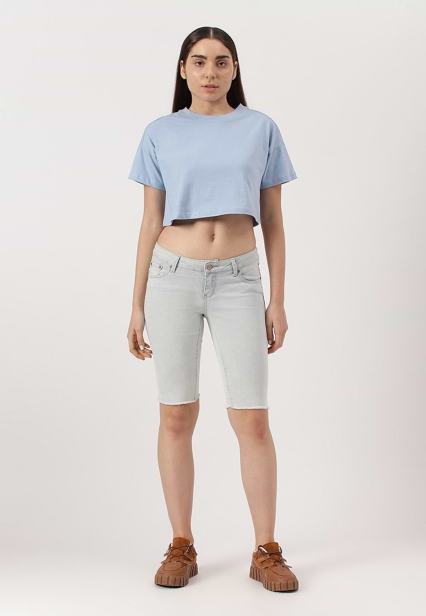 UnExcess Pledge | Light Indigo Low Rise Cycling Shorts