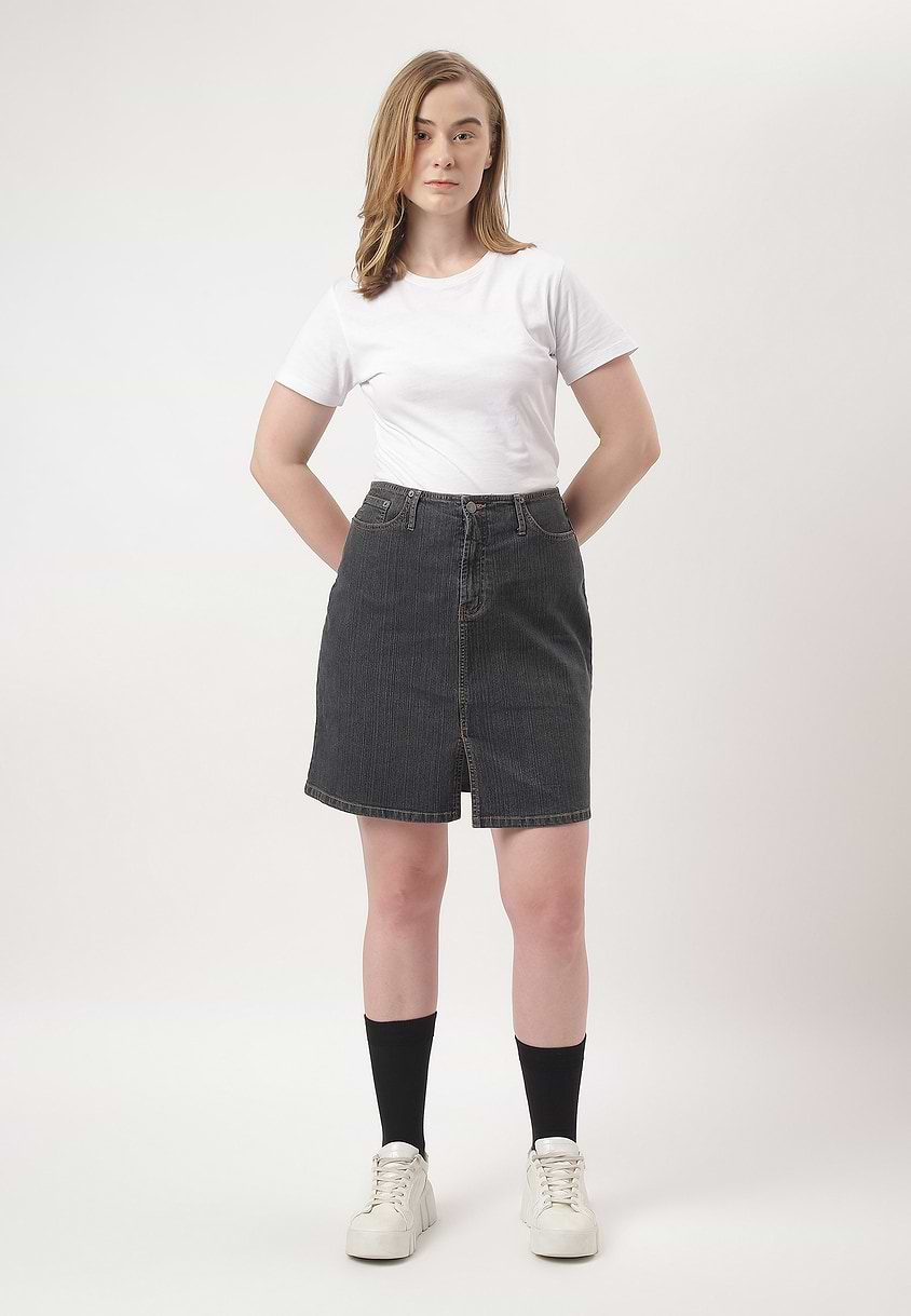 UnWaste Pledge | Dark Indigo Mini Pencil Skirt