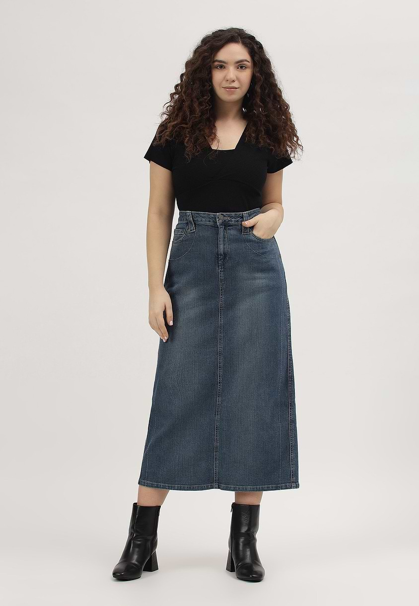 UnWaste Pledge | Dark Indigo Maxi Pencil Skirt