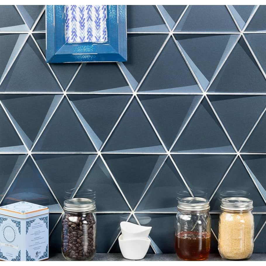 remington midnight triangles tile wall example