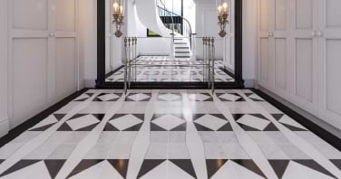 Art Deco Ponte 24x24 Marble Mosaic Tile by Vanessa Deleon