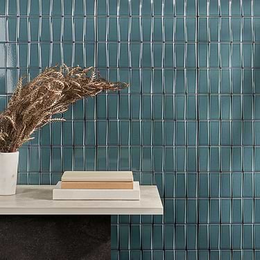 Colorplay Steps Emerald Green 4.5x18 3D Glazed Crackled Ceramic Tile - Sample