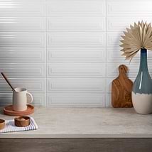 Colorplay Frame White 4.5x18 3D Glazed Crackled Ceramic Tile
