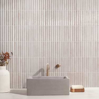 Curve White Fluted 6x12 3D Glossy Ceramic Tile