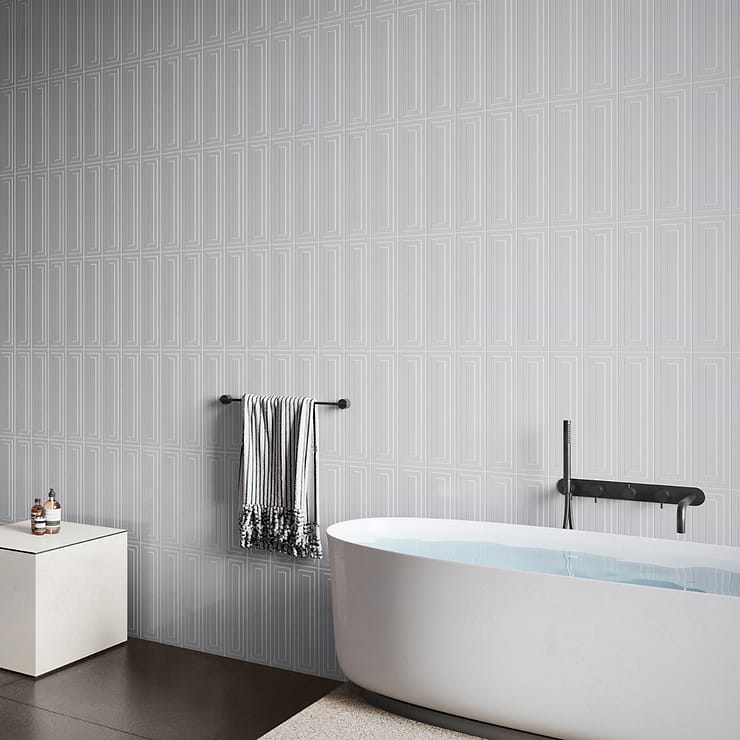 Colorplay Frame Gray 4.5x18 3D Glazed Crackled Ceramic Tile