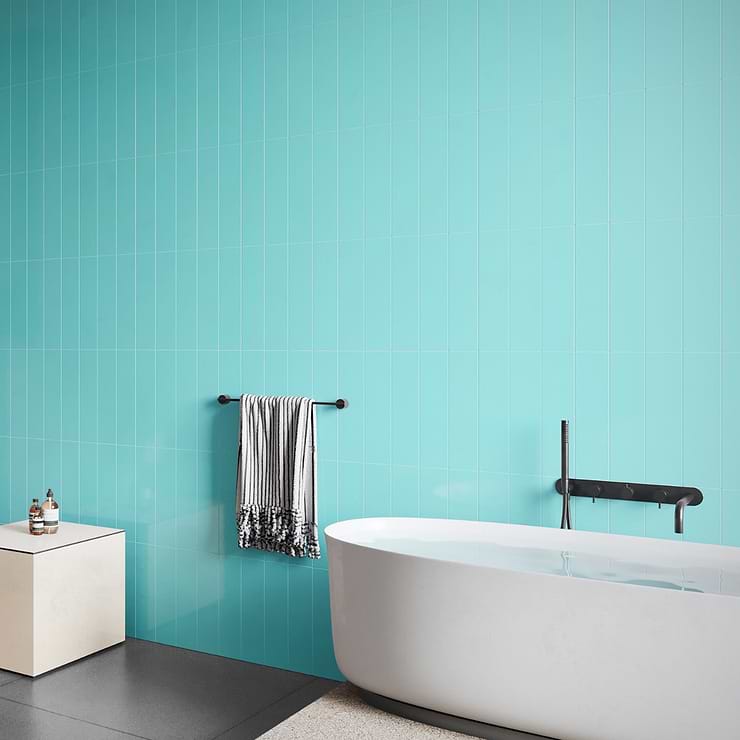 Colorplay Teal Green 4.5x18 Glazed Crackled Ceramic Tile