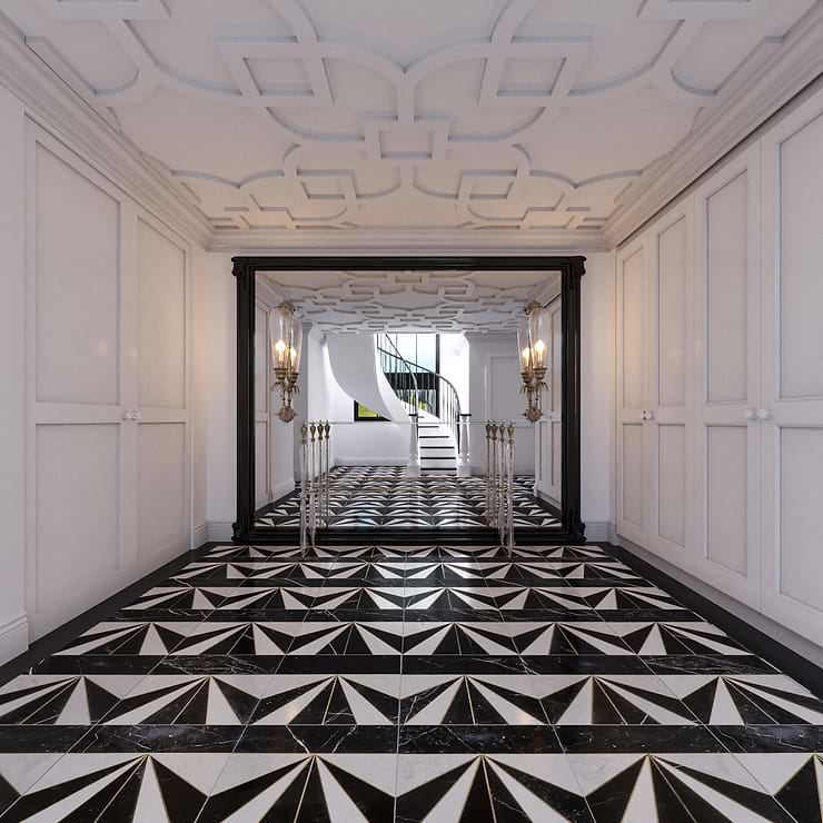 Art Deco Starburst by Vanessa Deleon 24x24 Mosaic Tile