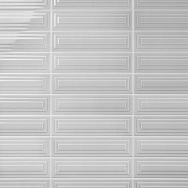 Colorplay Frame Gray 4.5x18 3D Glazed Crackled Ceramic Tile - Sample