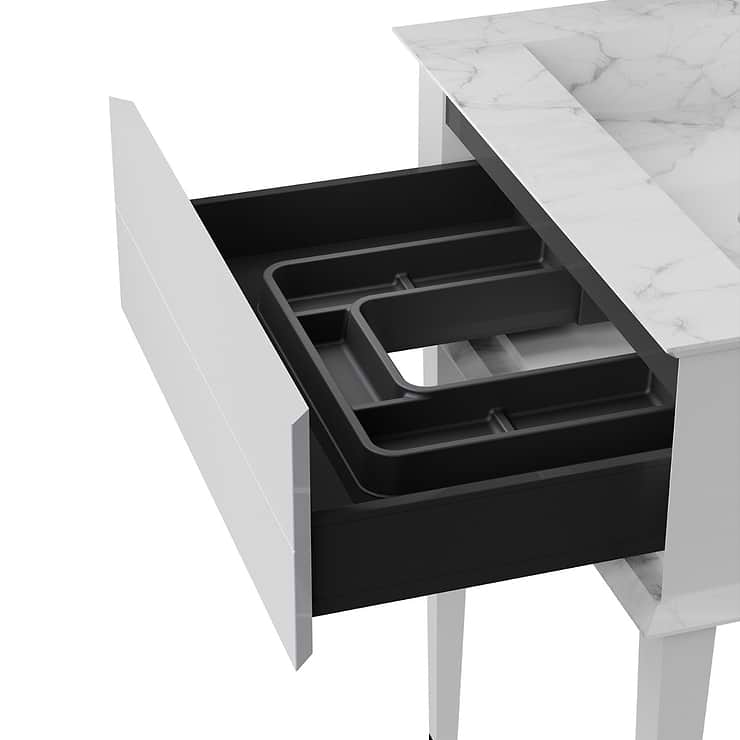 Classic Carrara 30" White Vanity with Chrome Accents 