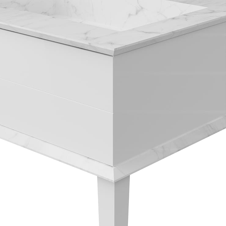 Classic Carrara 30" White Vanity with Chrome Accents 