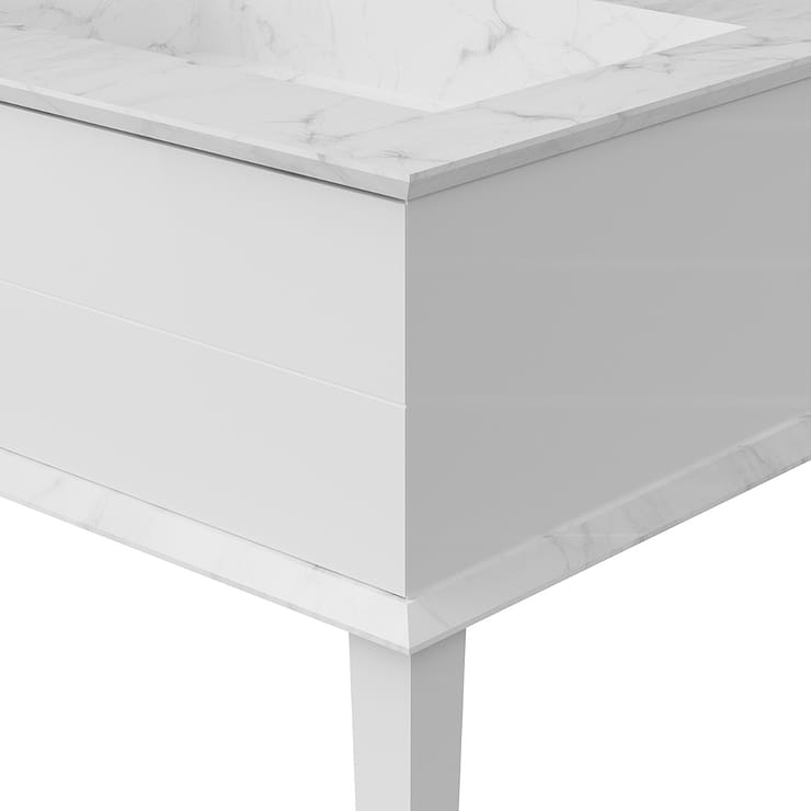 Classic Carrara 24" White Vanity with Gold accents 