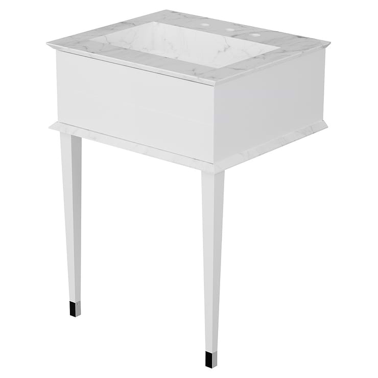 Classic Carrara 24" White Vanity with Chrome Accents 