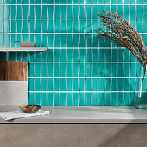 Colorplay Steps Teal Green 4.5x18 3D Glazed Crackled Ceramic Tile