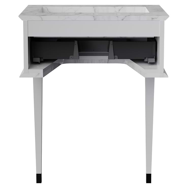Classic Carrara 24" White Vanity with Chrome Accents 
