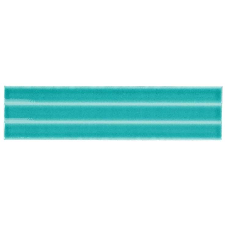 Colorplay Fluted Teal Green 4.5x18 3D Glazed Crackled Ceramic Tile