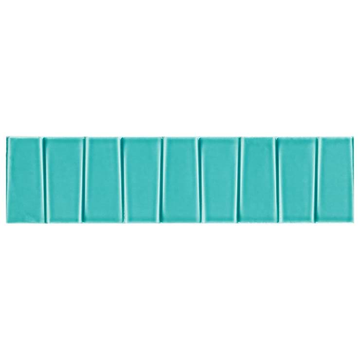 Colorplay Steps Teal Green 4.5x18 3D Glazed Crackled Ceramic Tile